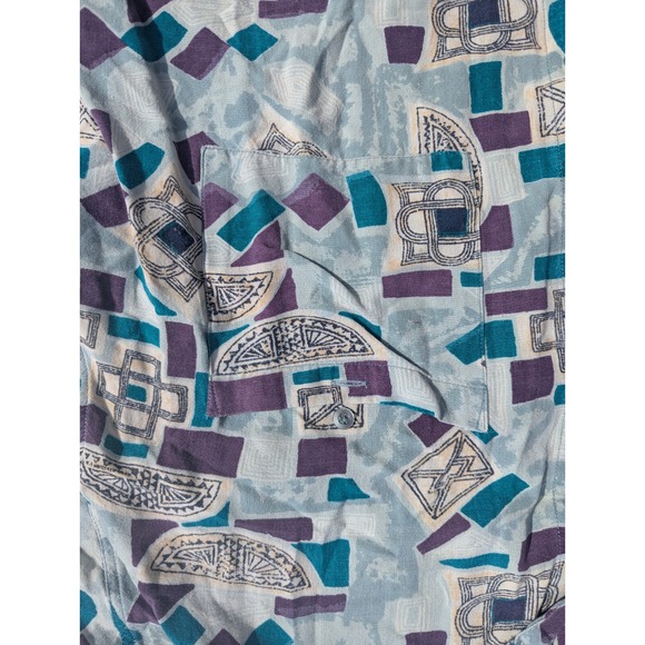 Vintage Van Heusen 417โ Men's Geometric Shirt Size XL Button Up Short Sleeve - Picture 10 of 12